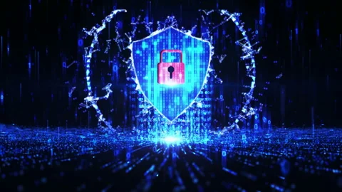 Network security.Data encryption.Information security.Cloud shield firewall. Stock Footage 138547658
