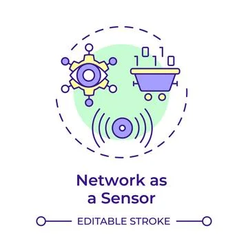 Network as sensor multi color concept icon Stock Illustration