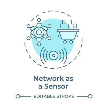 Network as sensor soft blue concept icon Stockillustratie