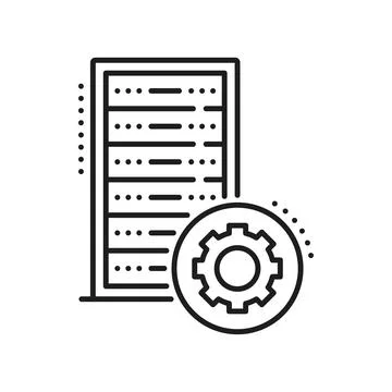 Network server, backup cloud storage line icon イラスト素材