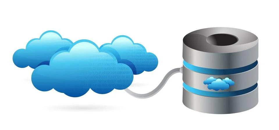 Network server connecting with clouds イラスト素材
