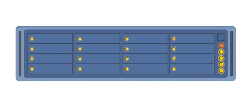 Network server in a data center. Internet technology vector illustration. Illustrazione stock