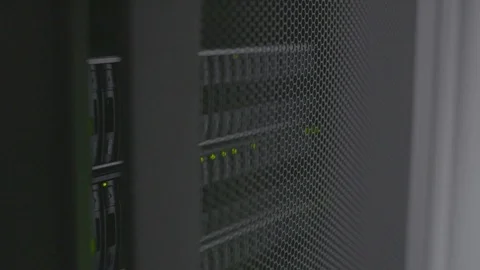 Network Server Green Lights Blinking Stock Footage 124261116