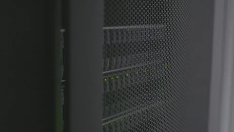 Network Server Green Lights Blinking Stock Footage 124261124