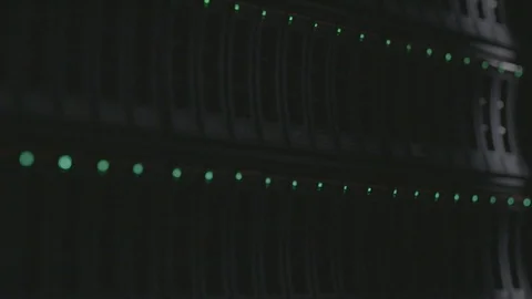 Network Server Green Lights Blinking Stock Footage 124261129