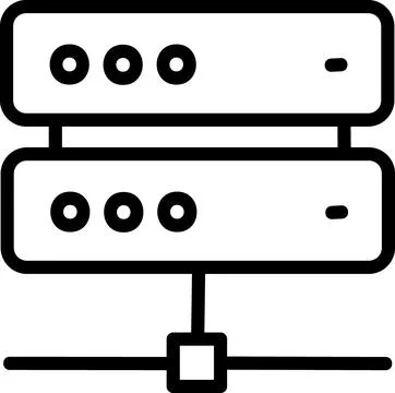 Network server hardware infrastructure linear icon イラスト素材