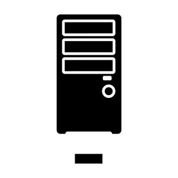 Network server icon, vector illustration, black sign on isolated background Illustrazione stock