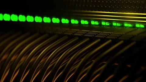 Network Server with Lights and connections Stock Footage 166888931