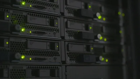 Network Server Lights Blinking Stock Footage 124261057