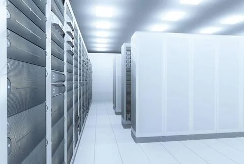 Network server room computer network server room 3d render representing in... Stock Photos