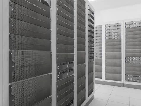 Network server room computer network server room 3d render representing in... Foto stock