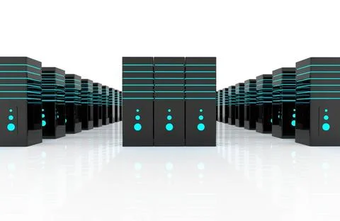 Network server room computer network server room 3d render representing in... Foto stock