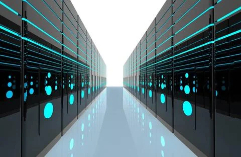 Network server room computer network server room 3d render representing in... Foto stock