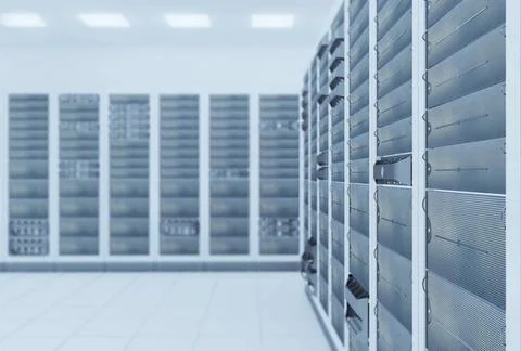 Network server room computer network server room 3d render representing in... Foto stock