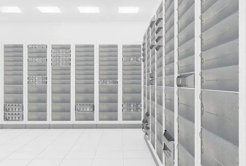 Network server room computer network server room 3d render representing in... Foto stock