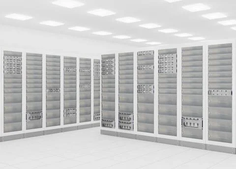 Network server room computer network server room 3d render representing in... Stock Photos