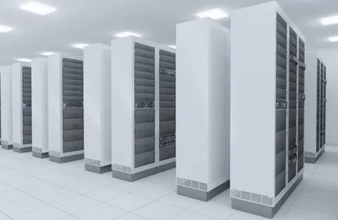 Network server room computer network server room 3d render representing in... Stock Photos