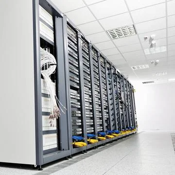 Network server room internet network server room with computers racks and ... Stock-Fotos