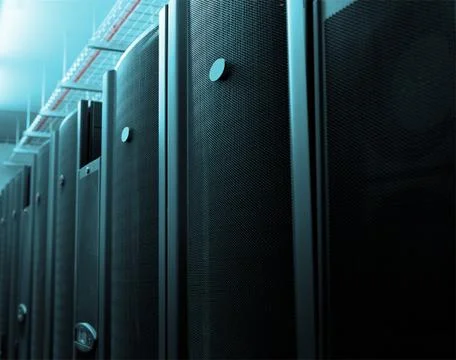 Network server room with racks in data center	 Stock Photos
