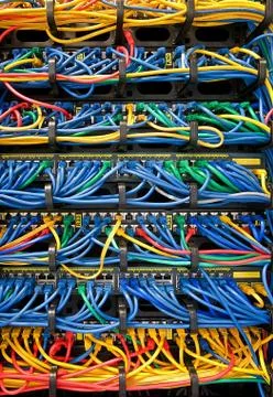 Network server room routers Stock Photos