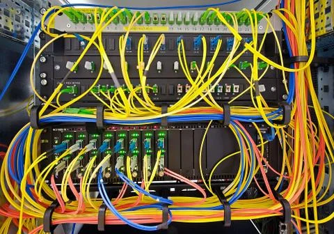 Network server room routers Foto stock