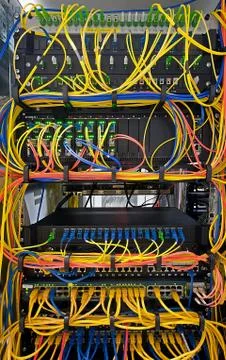 Network server room routers Stock Photos