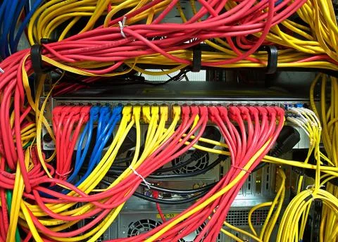 Network server room routers Stock Photos