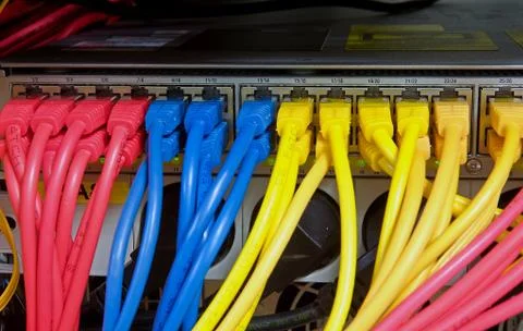 Network server room routers Stock Photos