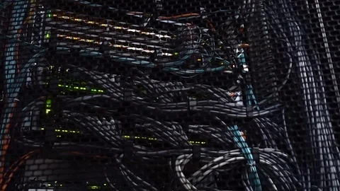Network server switch LED blink. Superco... | Stock Video | Pond5