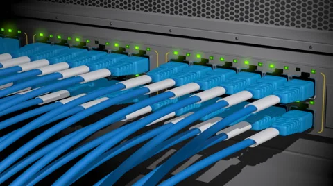 Network server switch with LED flashing 库存影片 49594782