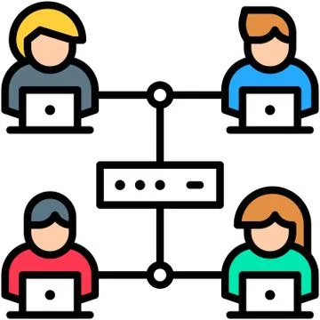 Network server, Telecommuting or remote work icon, vector illustration 스톡 일러스트