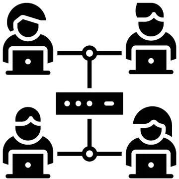 Network server, Telecommuting or remote work icon, vector illustration 스톡 일러스트