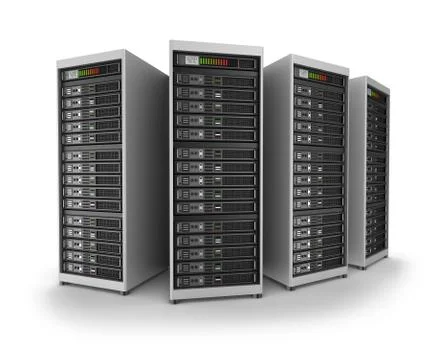 Network servers in data center Stock Illustration