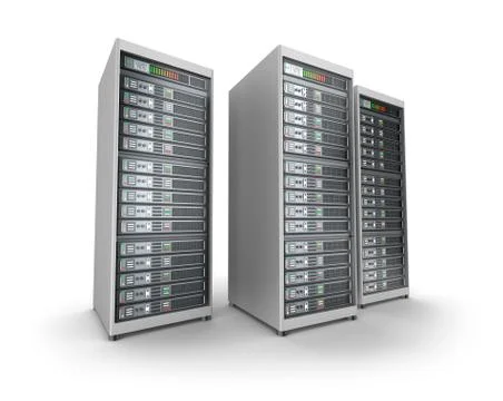 Network servers in data center Stock Illustration