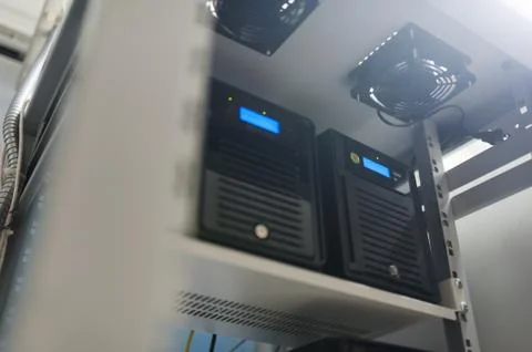 Network servers in data room Domestic Room Stock Photos