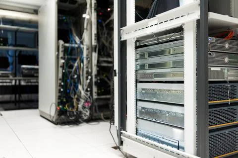 Network servers in data room Domestic Room Stock Photos