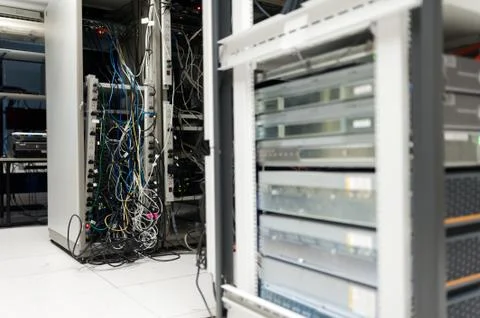 Network servers in data room Domestic Room Stock Photos