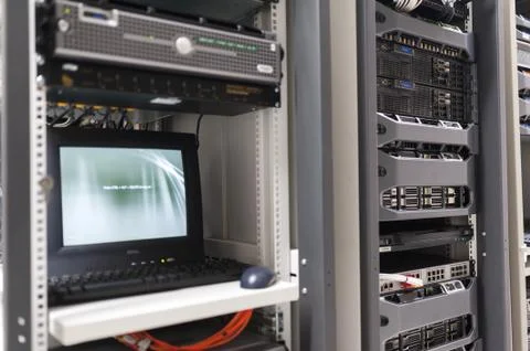 Network servers in data room Domestic Room Stock Photos