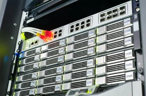 Network servers in data room Domestic Room Stock Photos