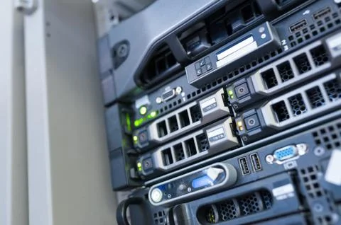 Network servers in data room Domestic Room Stock Photos