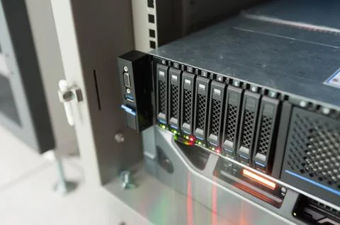 Network servers in data room Domestic Room Foto stock