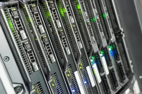 Network servers in data room Domestic Room Stock Photos