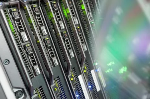 Network servers in data room Domestic Room Stock Photos