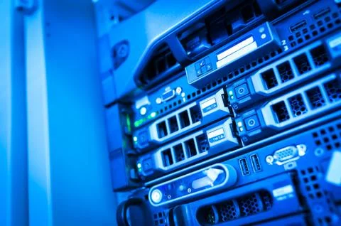 Network servers in data room Domestic Room Stock Photos