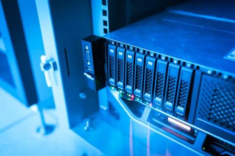 Network servers in data room Domestic Room Stock Photos