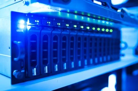 Network servers in data room Domestic Room Stock Photos