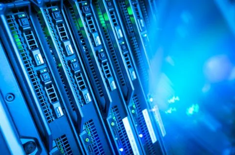 Network servers in data room Domestic Room Stock Photos