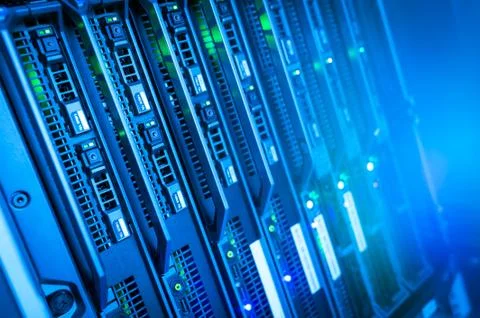 Network servers in data room Domestic Room Stock Photos