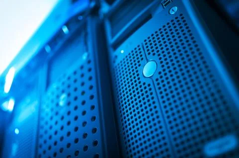 Network servers in data room Domestic Room Stock Photos