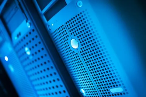 Network servers in data room Domestic Room Stock Photos
